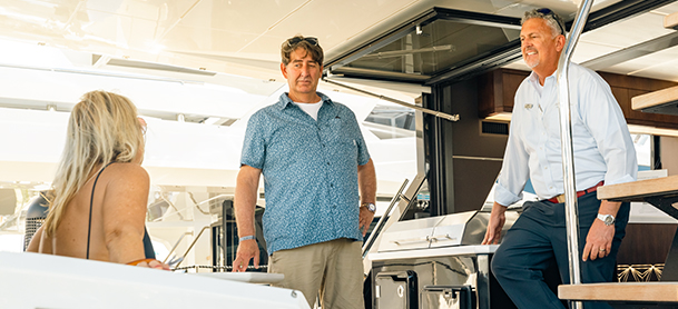 Sales consultants on a yacht