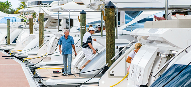 Yachts docked
