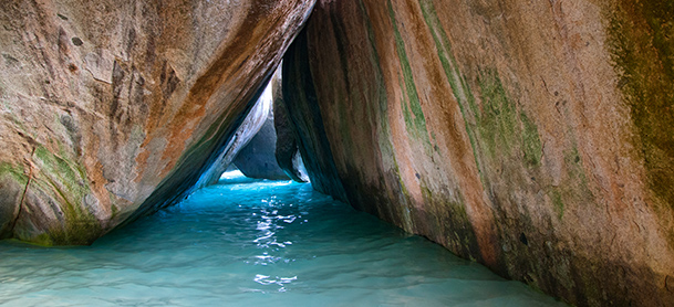 Rock formations in water