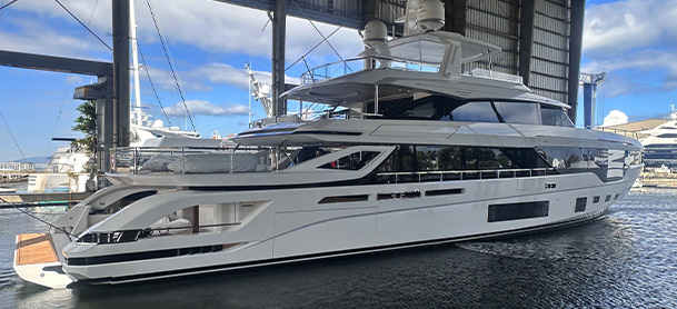 Azimut 38 Metri Trideck preparing for delivery 